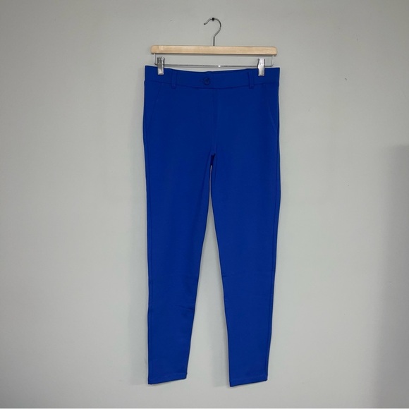 Betabrand Straight Leg Pants Women's Medium Long Royal Blue Stretch‎ Mid-rise - Picture 2 of 10